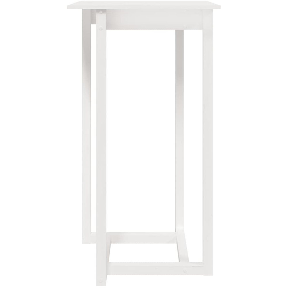 vidaXL 2 Seater White Solid Pine Wood Bar Table Set Image 6