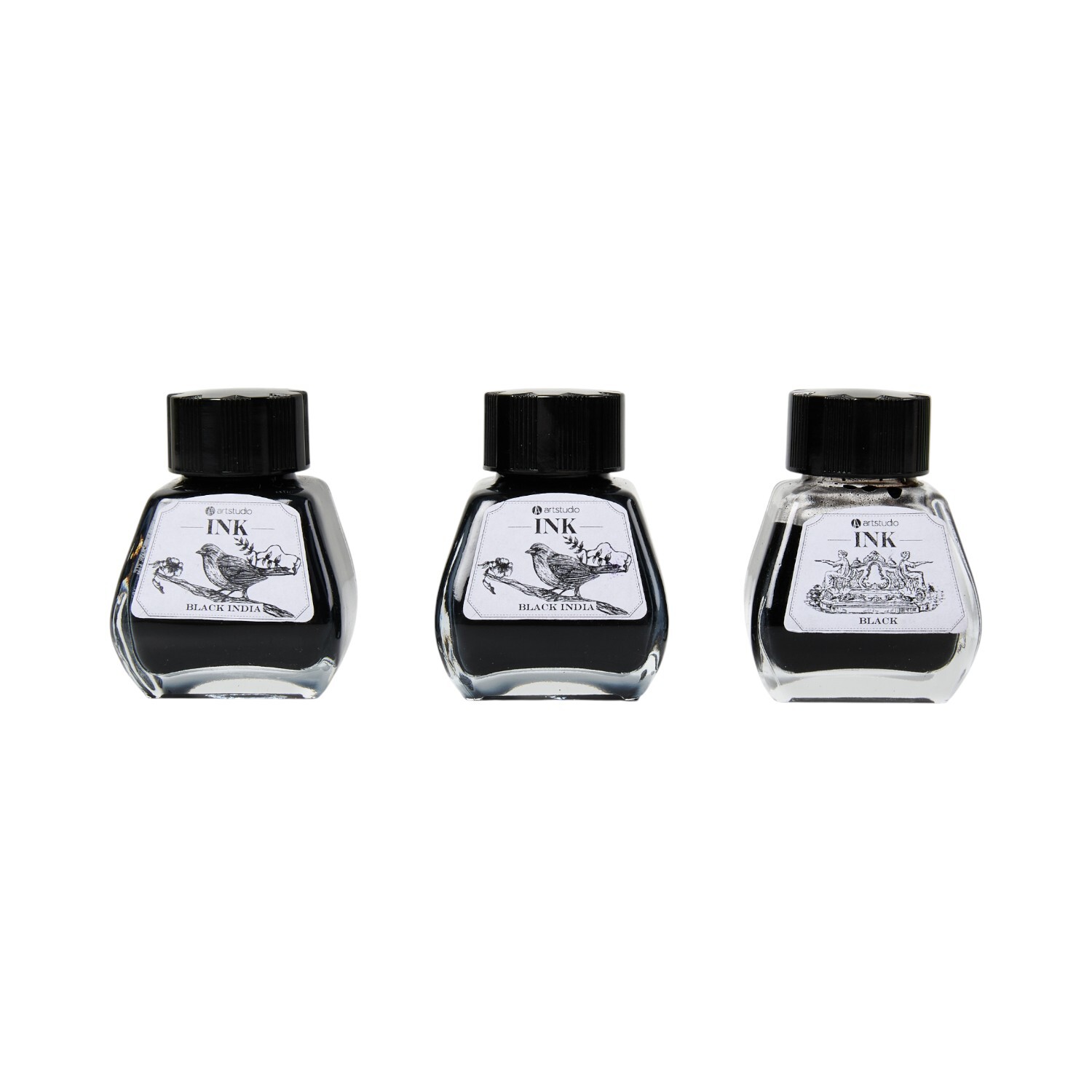Pack of 3 Black Ink Pots Image 3