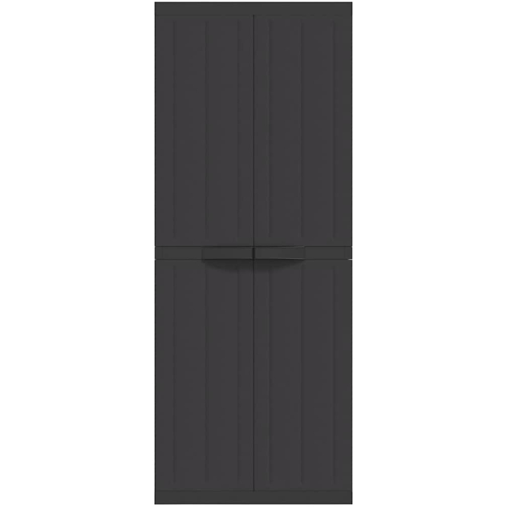 vidaXL 2 Door Black Outdoor Storage Cabinet Image 5