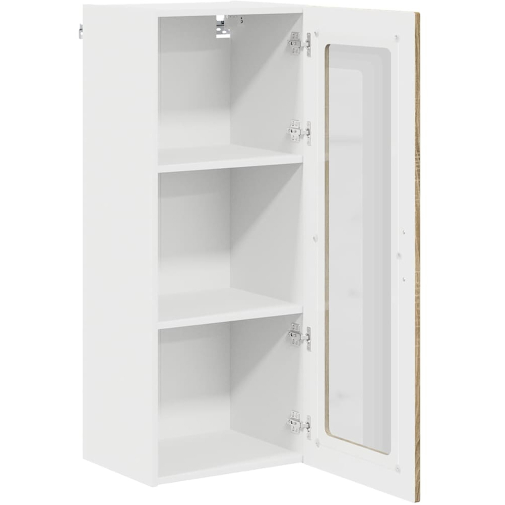vidaXL Single Glass Door Sonoma Oak Kitchen Wall Cabinet Image 5