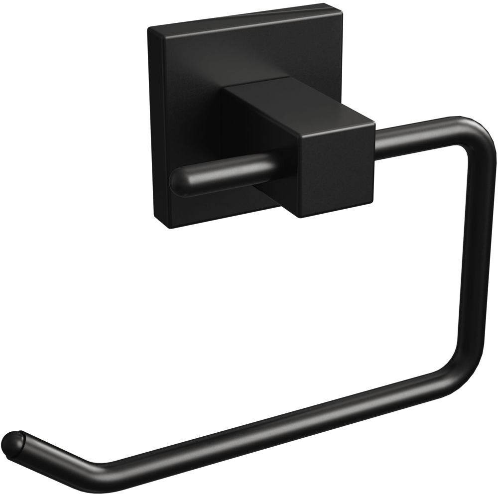 Rothley Matt Black Square Toilet Roll Holder Image 1