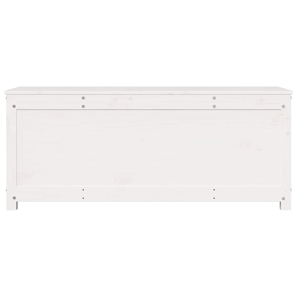 vidaXL White Solid Pine Wood Storage Box with Lid 110 x 50 x 45.5cm Image 3