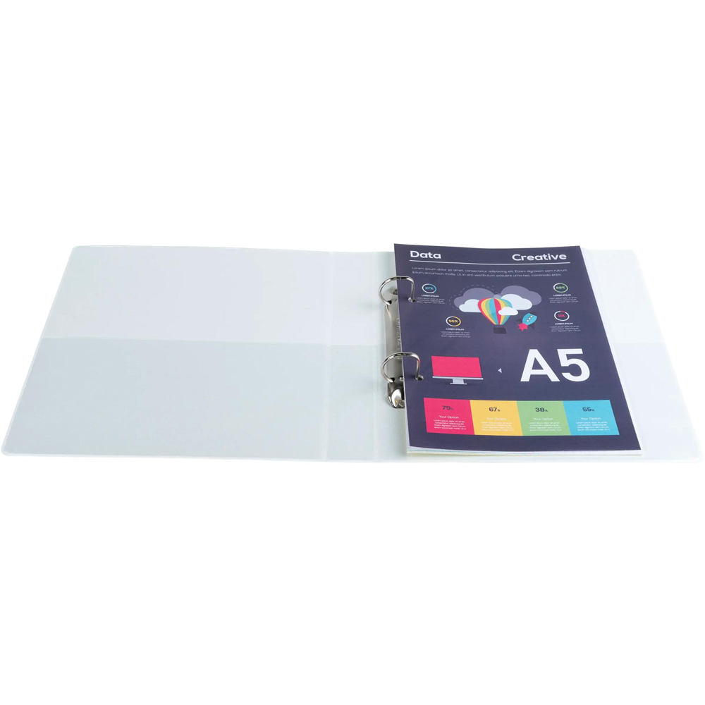 Exacompta Kreacover A5 2D 20mm White Polypropylene Ring Binder 10 Pack Image 6