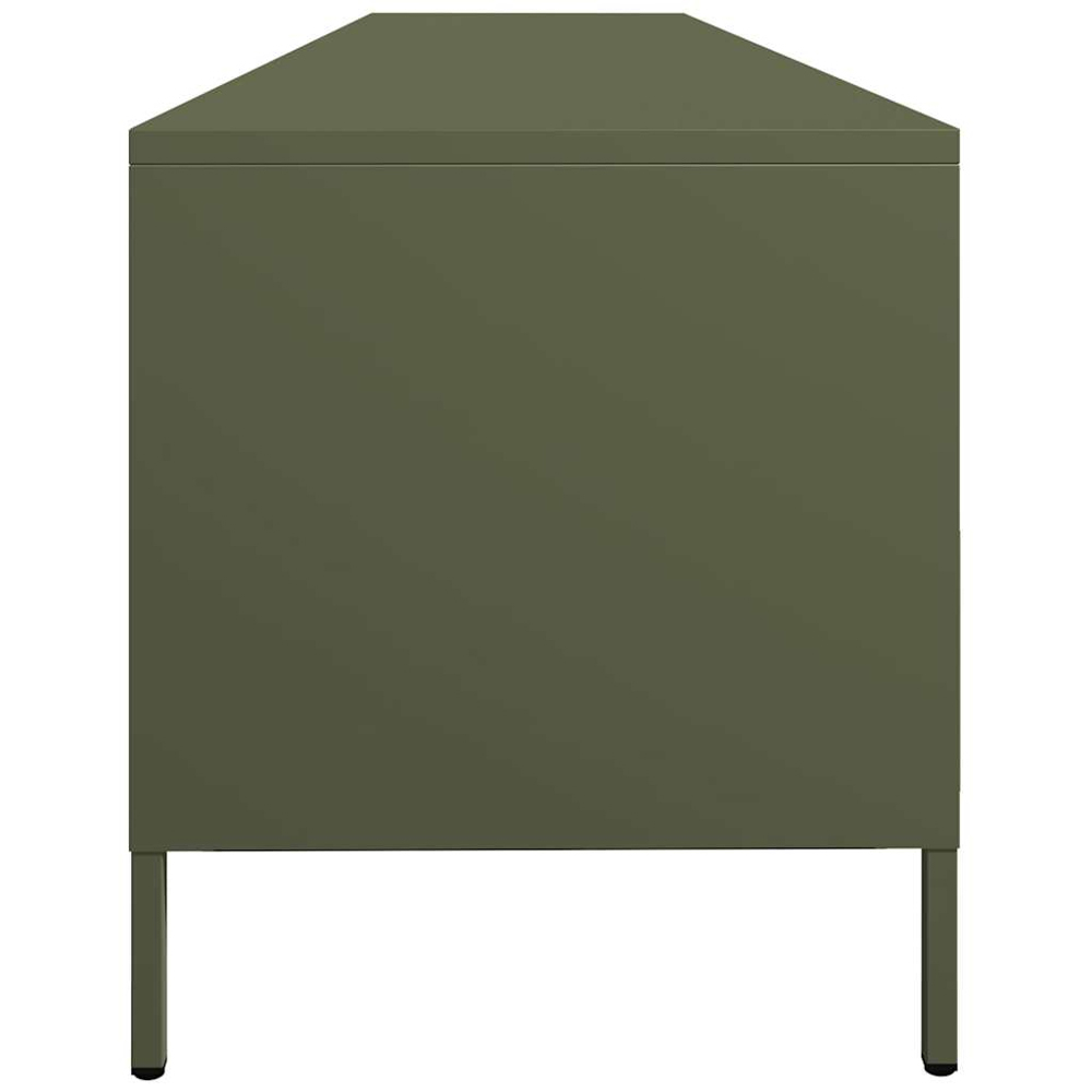 vidaXL 3 Drawer 3 Shelf Olive Green Cold-Rolled Steel TV Cabinet Image 6
