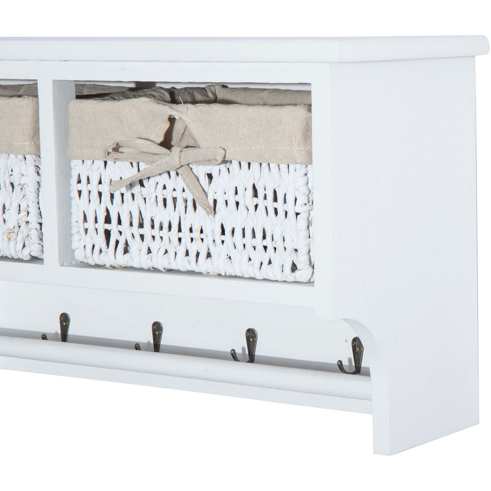 White Storage Unit with 2 Baskets Wilko