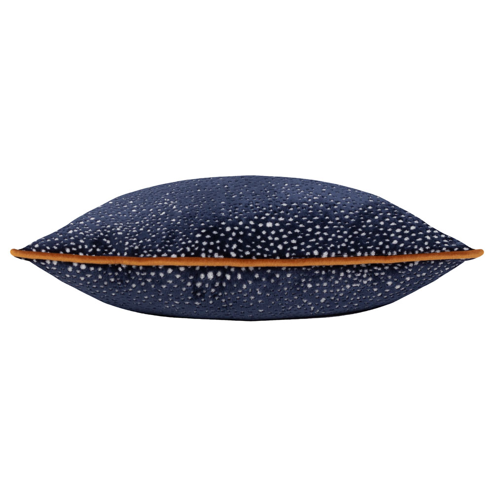 Paoletti Estelle Navy and Ginger Spotted Cushion Image 4