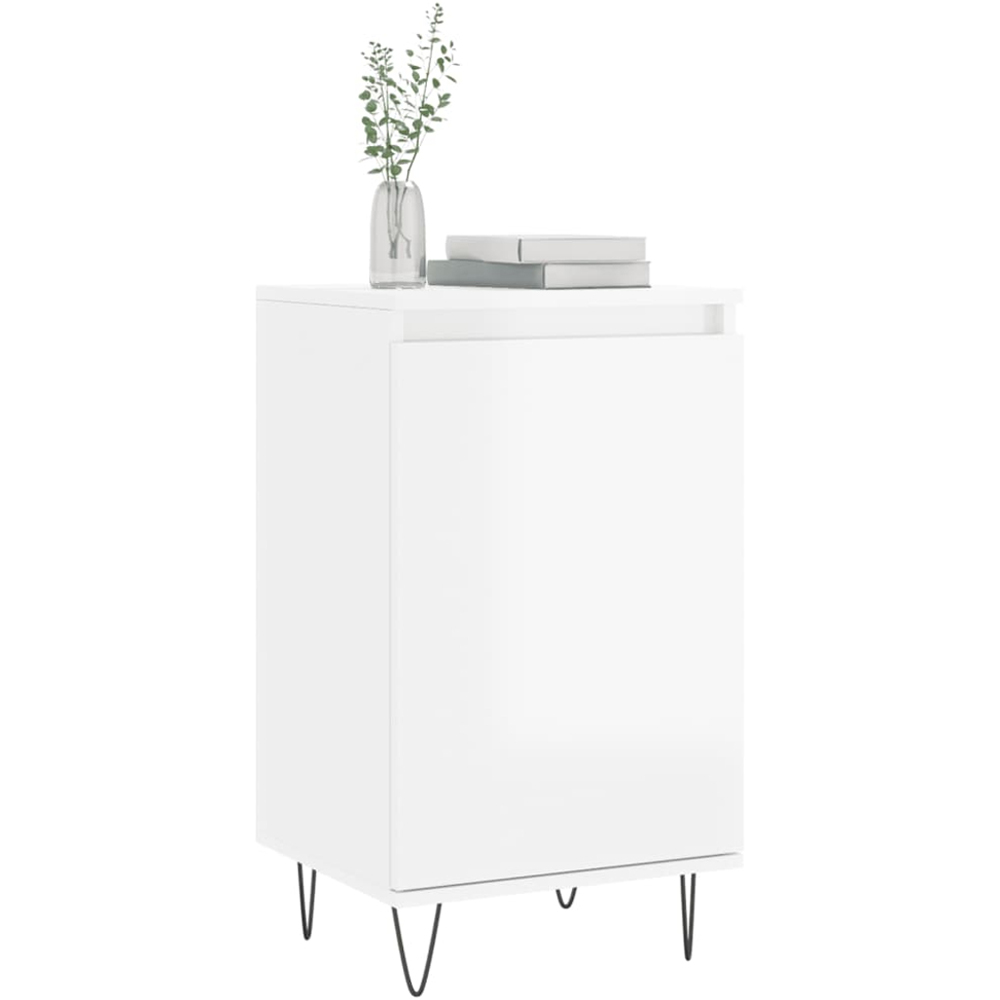vidaXL Single Door High Gloss White Sideboard Set of 2 Image 3