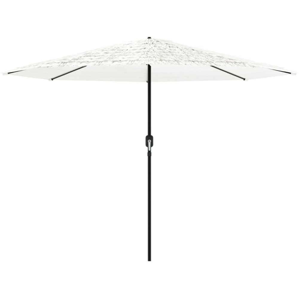 vidaXL White Straw Top Garden Parasol with Steel Pole 3.2m Image 2