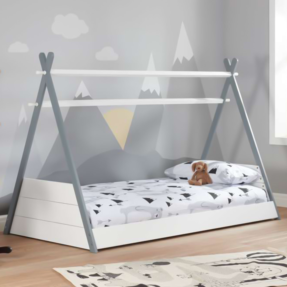 Teepee Single White Childrens Bed Frame Image 1