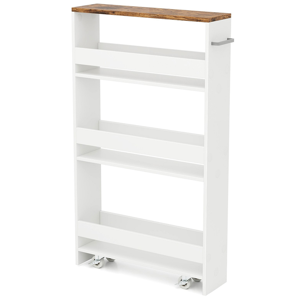 Costway 4 Shelf Coffee Slim Storage Cart with Wheels Image 1