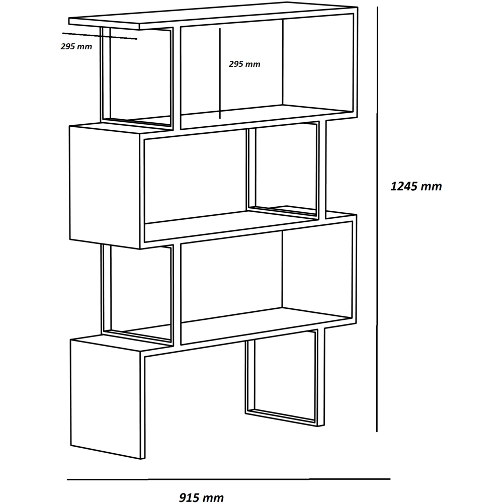 Decorotika Adriana 4 Tier Black and Oud Bookcase Image 4