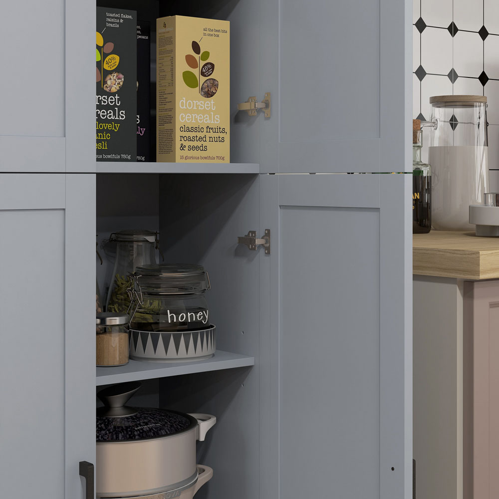 Portland 4 Door Grey Kitchen Storage Cabinet Image 3