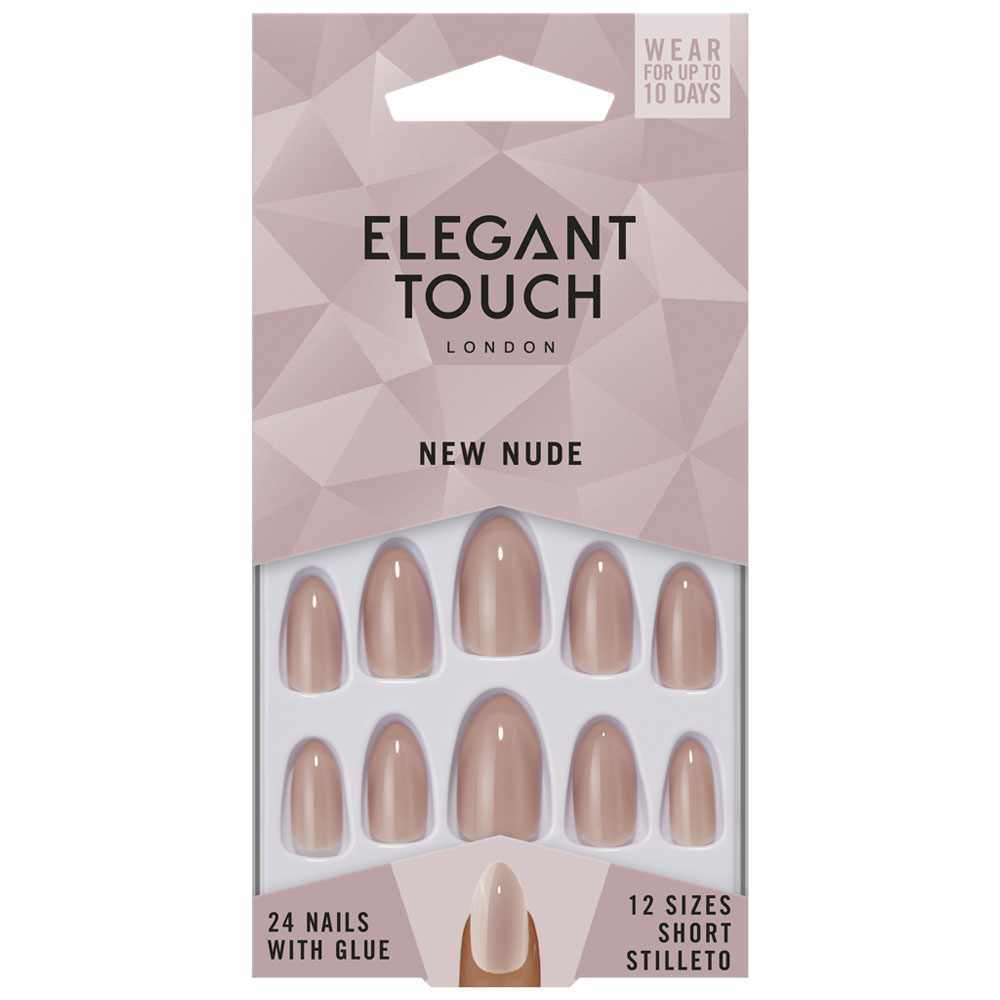 Elegant Touch Blush Suede False Nails Image 1