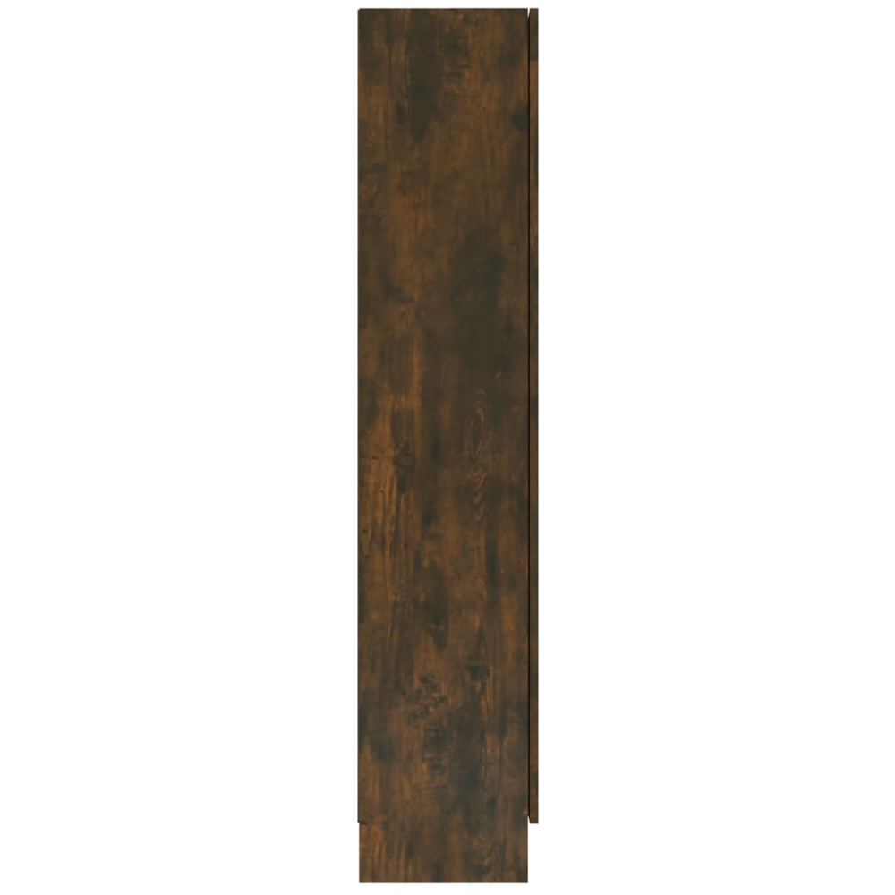vidaXL 2 Door 4 Shelf Smoked Oak Vitrine Cabinet Image 6