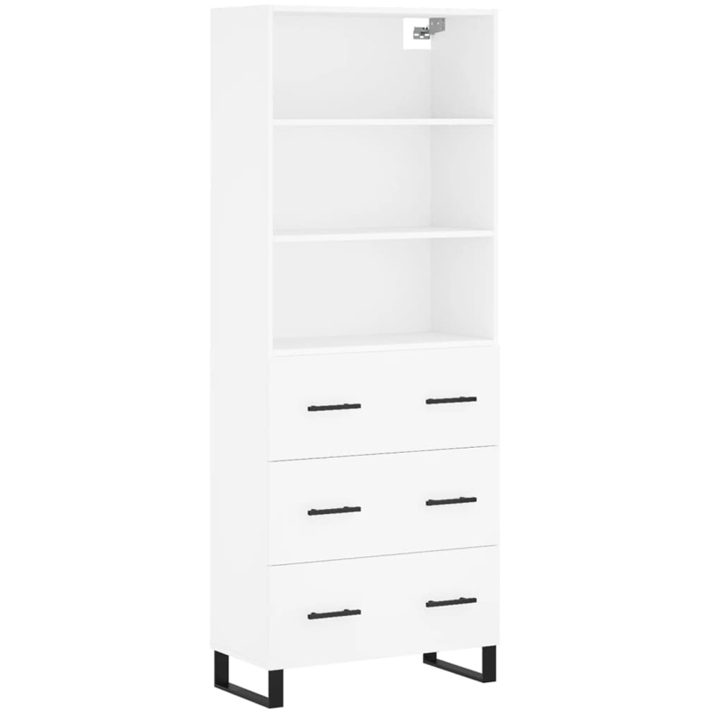 vidaXL 3 Drawer 3 Shelf White Highboard Image 2
