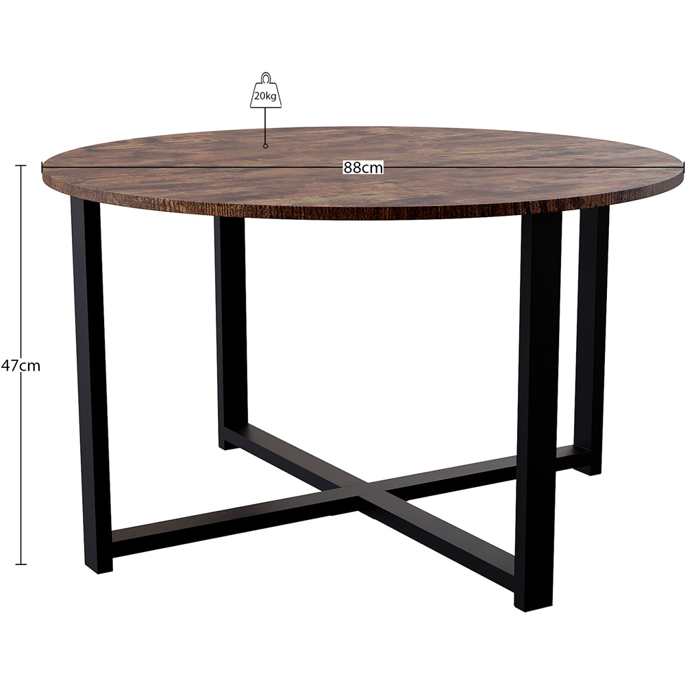 Vida Designs Brooklyn Dark Wood Round Coffee Table Image 7