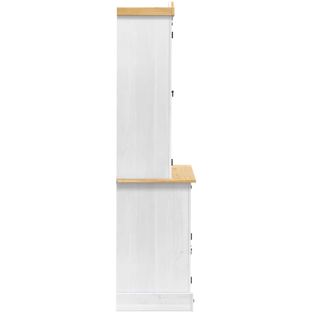 vidaXL 4 Door 2 Drawer Corona White Solid Pine Sideboard Image 5