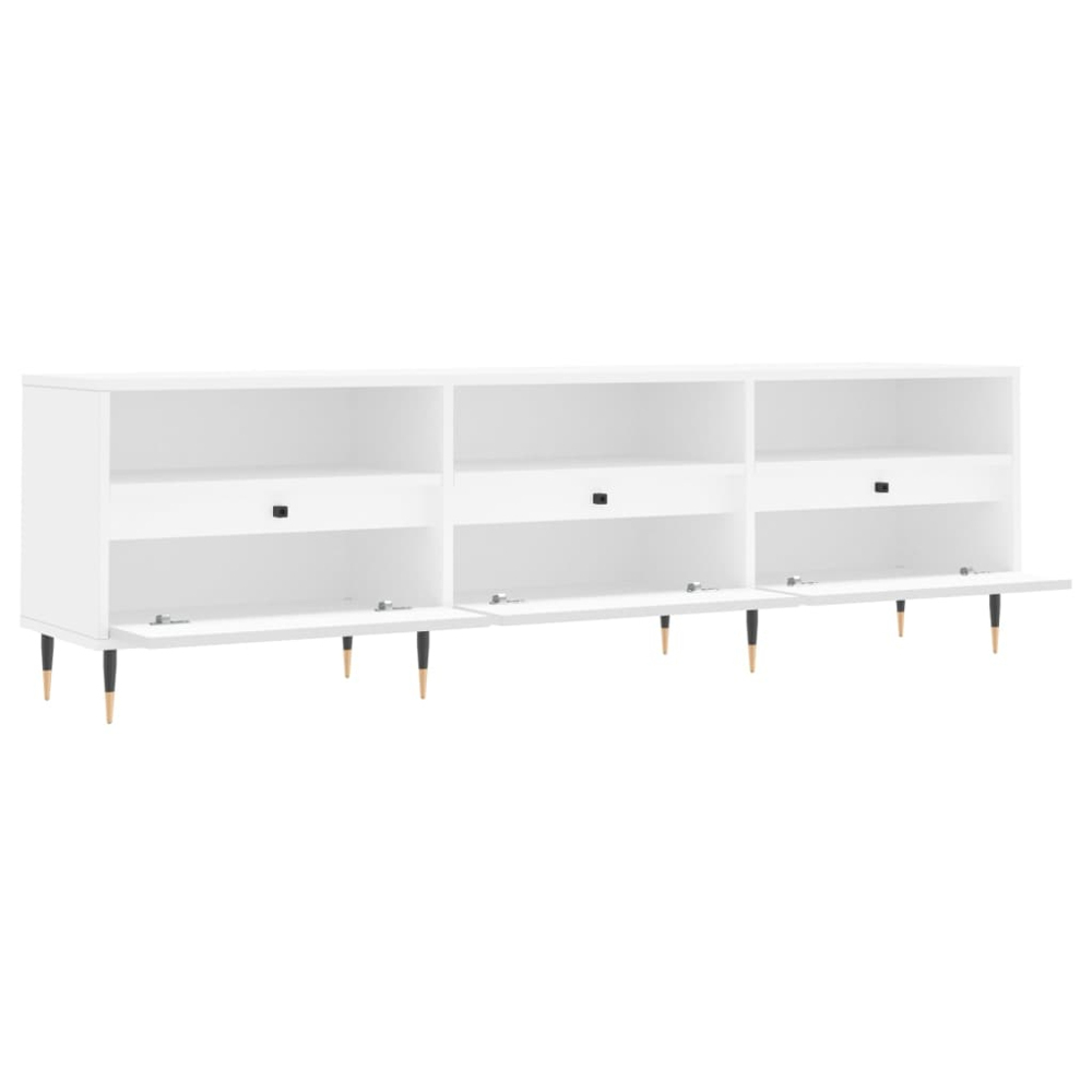 vidaXL 3 Door 3 Shelf White TV Cabinet Image 6