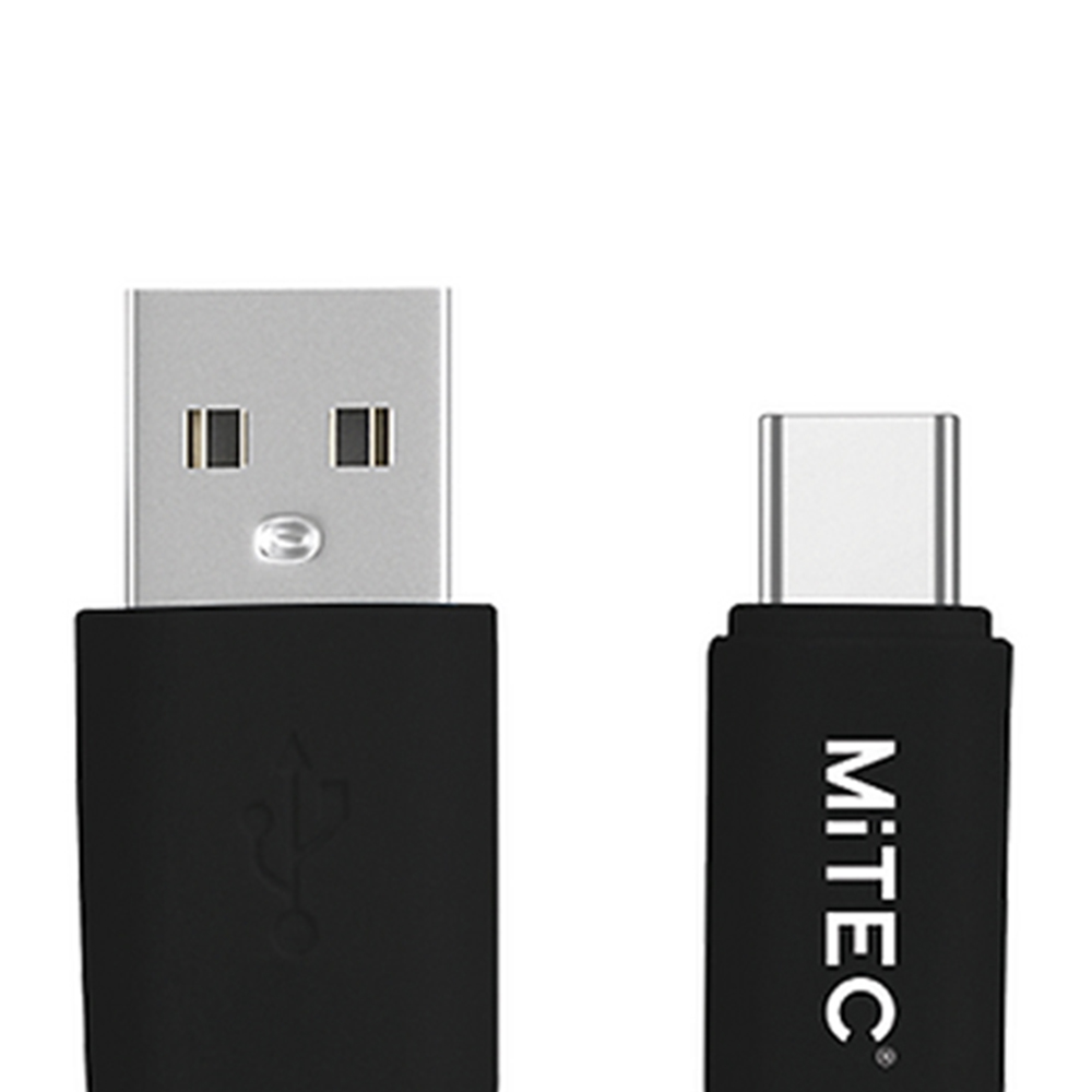 MiTEC MiPOWER Black USB-C to USB-A Cable 2m Image 2