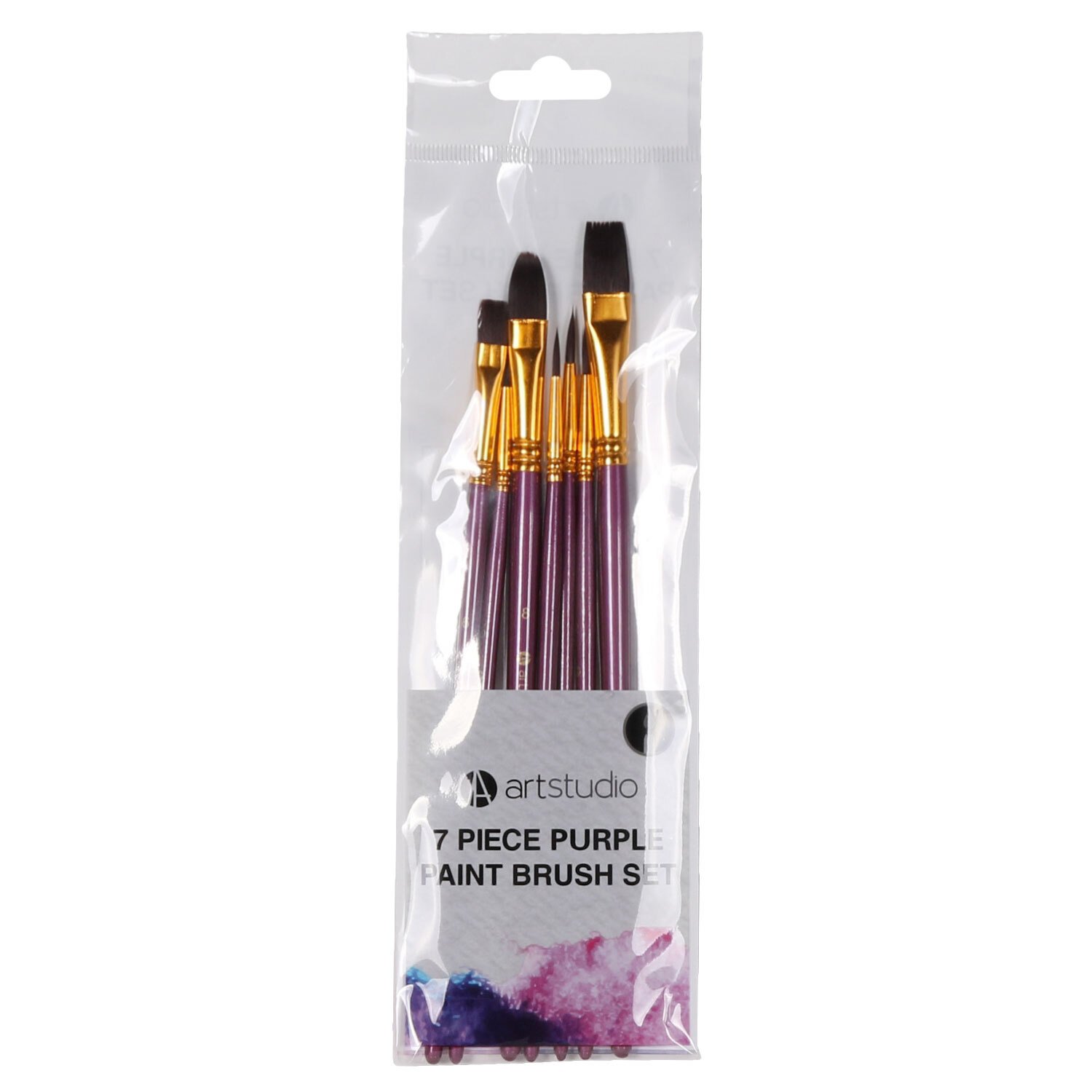 Art Studio 7 Piece Purple Paint Brush Set Image
