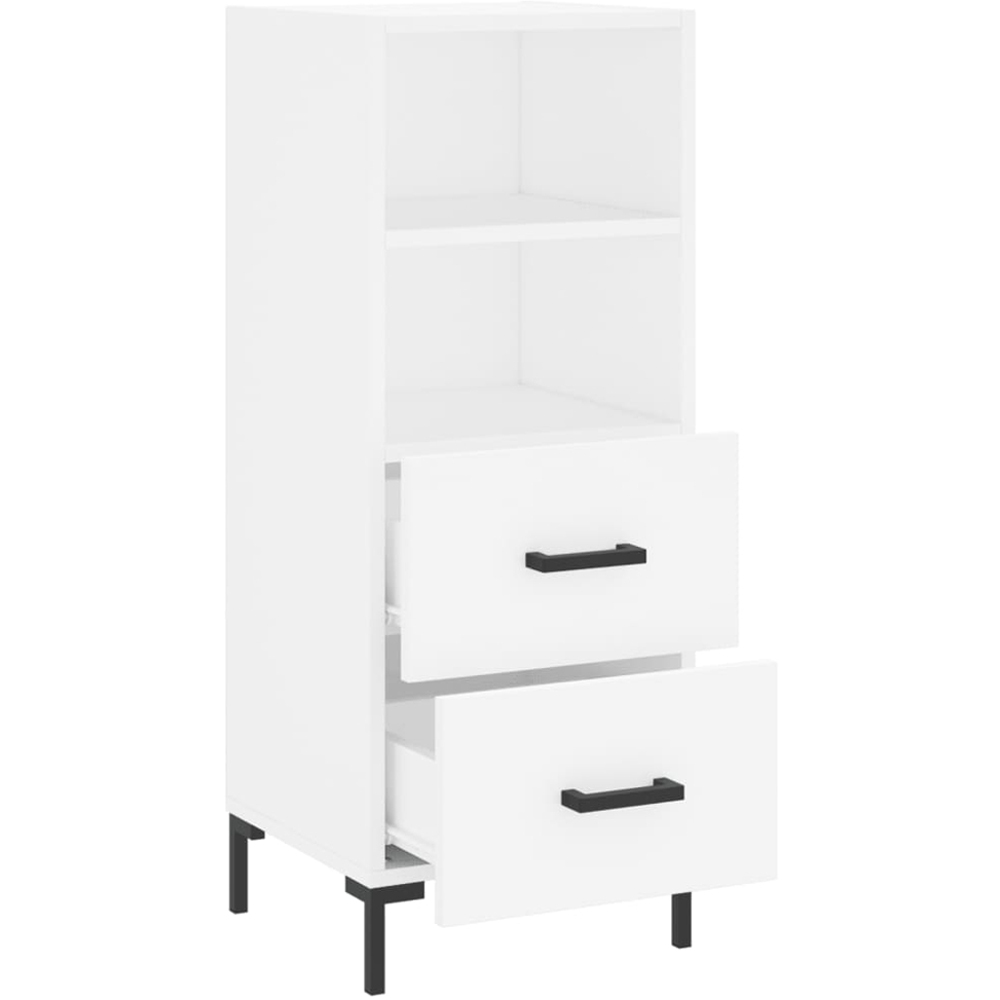 vidaXL 2 Drawer 2 Shelf White Sideboard Image 5