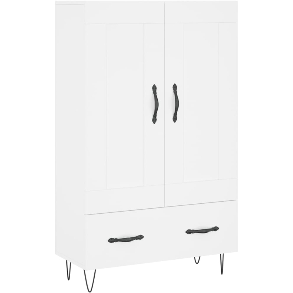 vidaXL 2 Door Single Drawer White Highboard Image 2