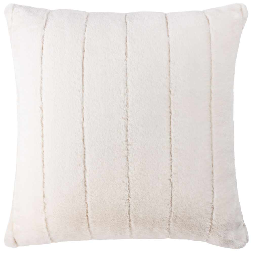 Paoletti Empress Cream Faux Fur Cushion Image 1