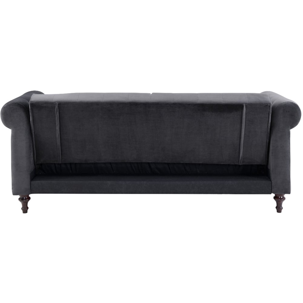 Home Detail Calgary Double Sleeper Dark Grey Velvet Sofa Bed Image 4
