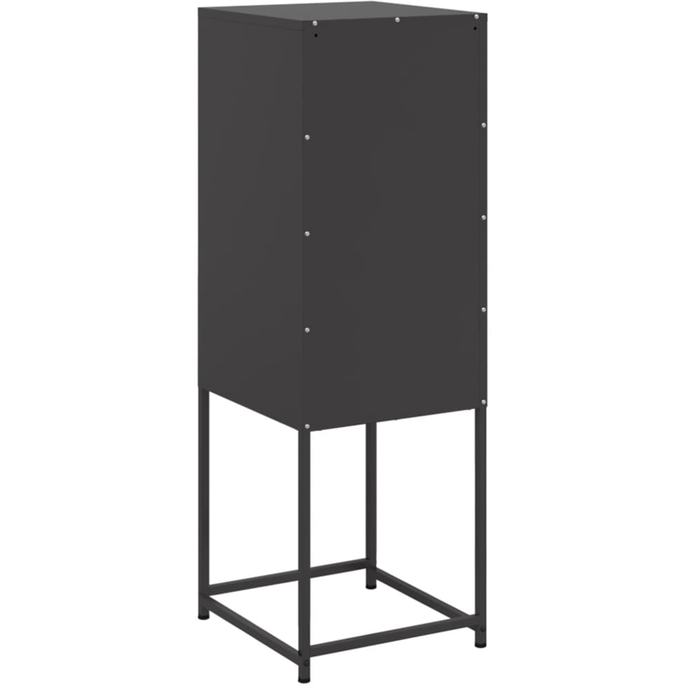 vidaXL Single Door Black Steel Highboard Image 8