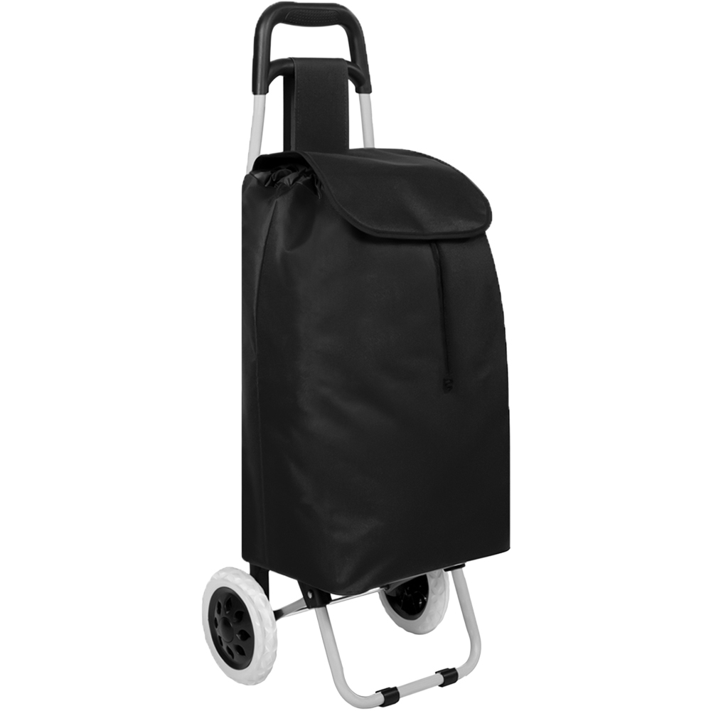 tectake Black Folding Shopping Trolley Image 1