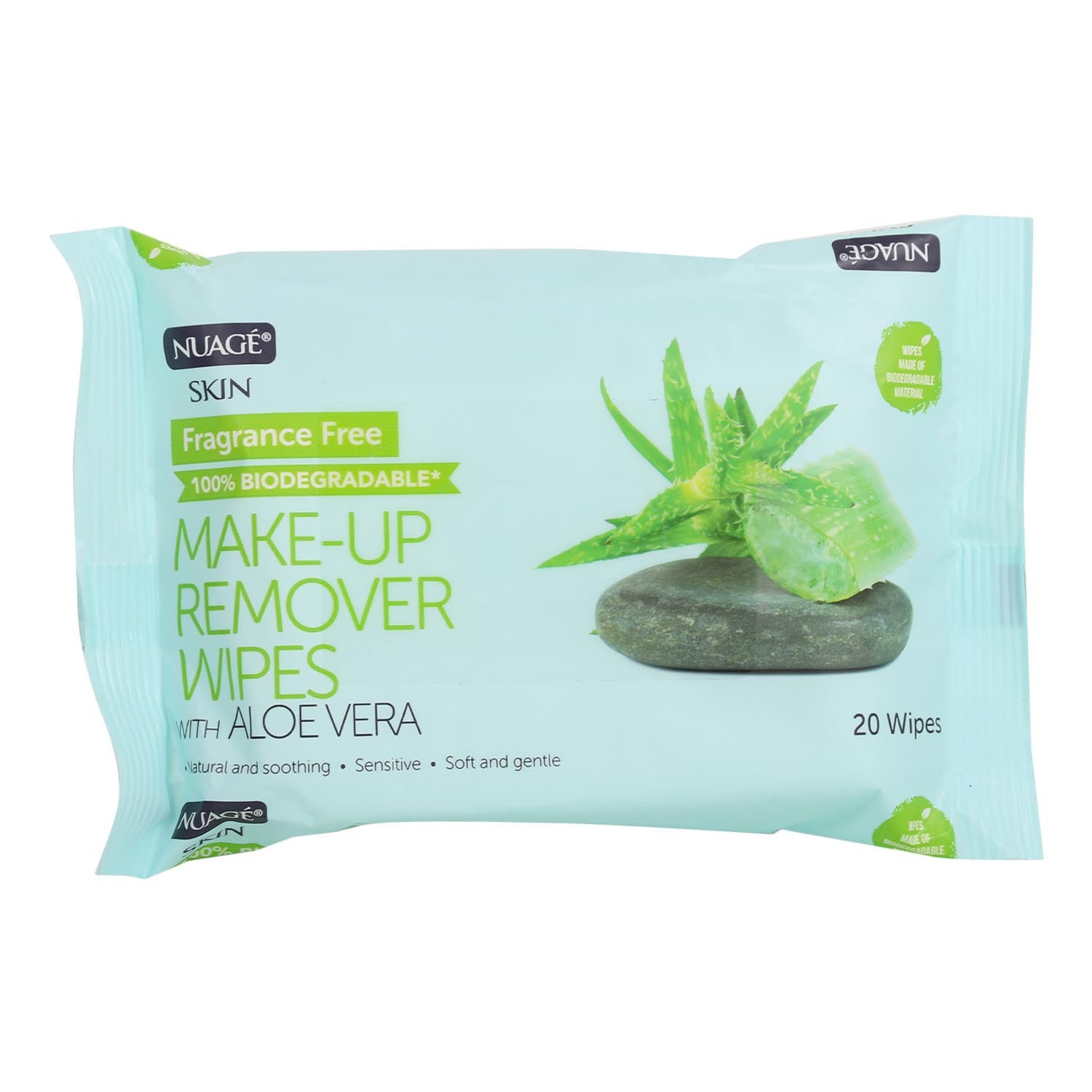Nuage Make-Up Remover Wipes with Aloe Vera Twin Pack - Blue Image