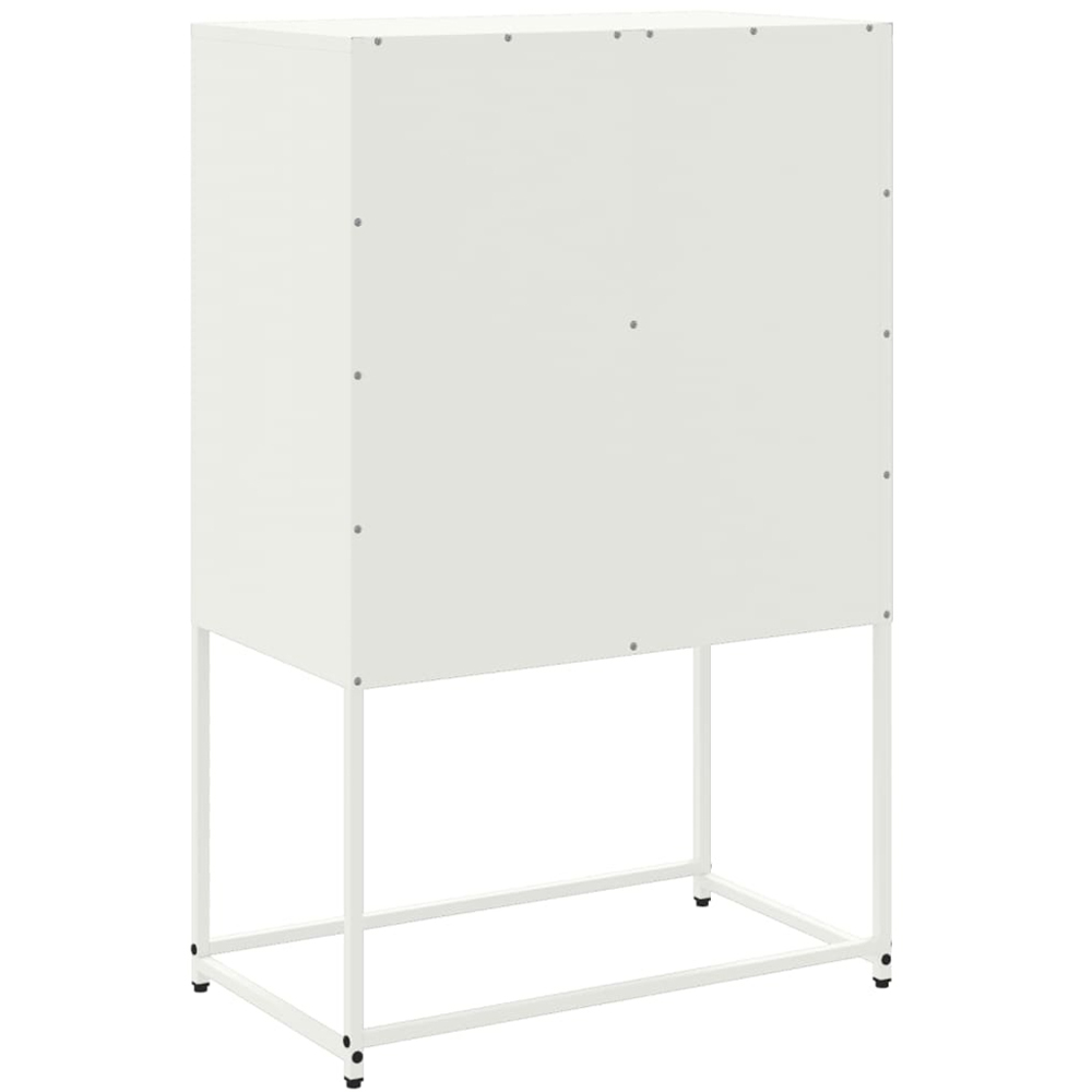 vidaXL 4 Door White Steel Sideboard Image 8