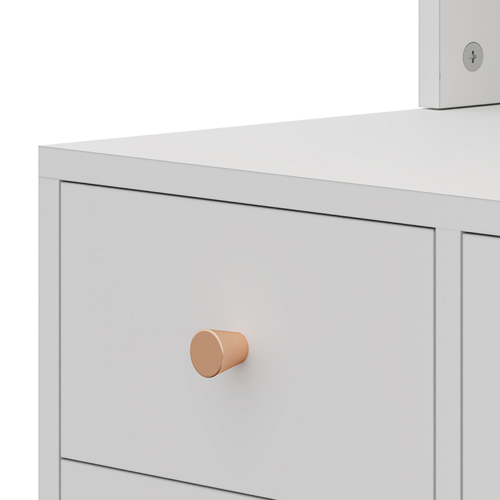 Living and Home 5 Drawer 4 Door 3 Shelf White LED Dressing Table Set Image 5