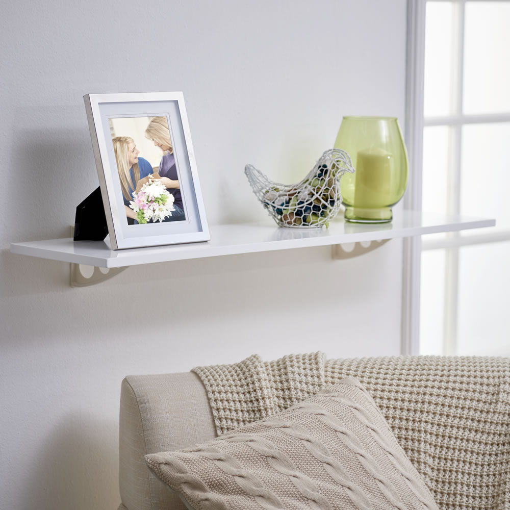Wilko Shelf Kit White 25 x 100cm Wilko