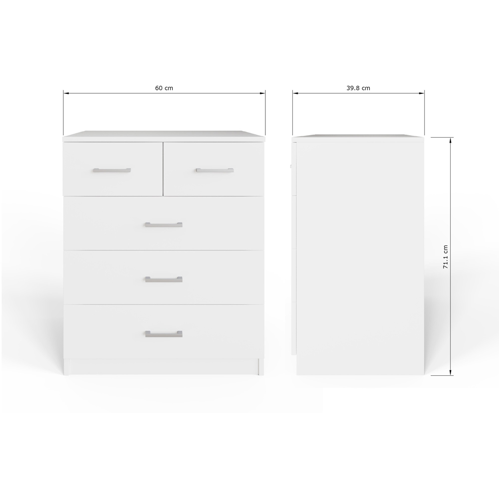 GFW Bailey White 3 Piece Bedroom Furniture Set Image 7
