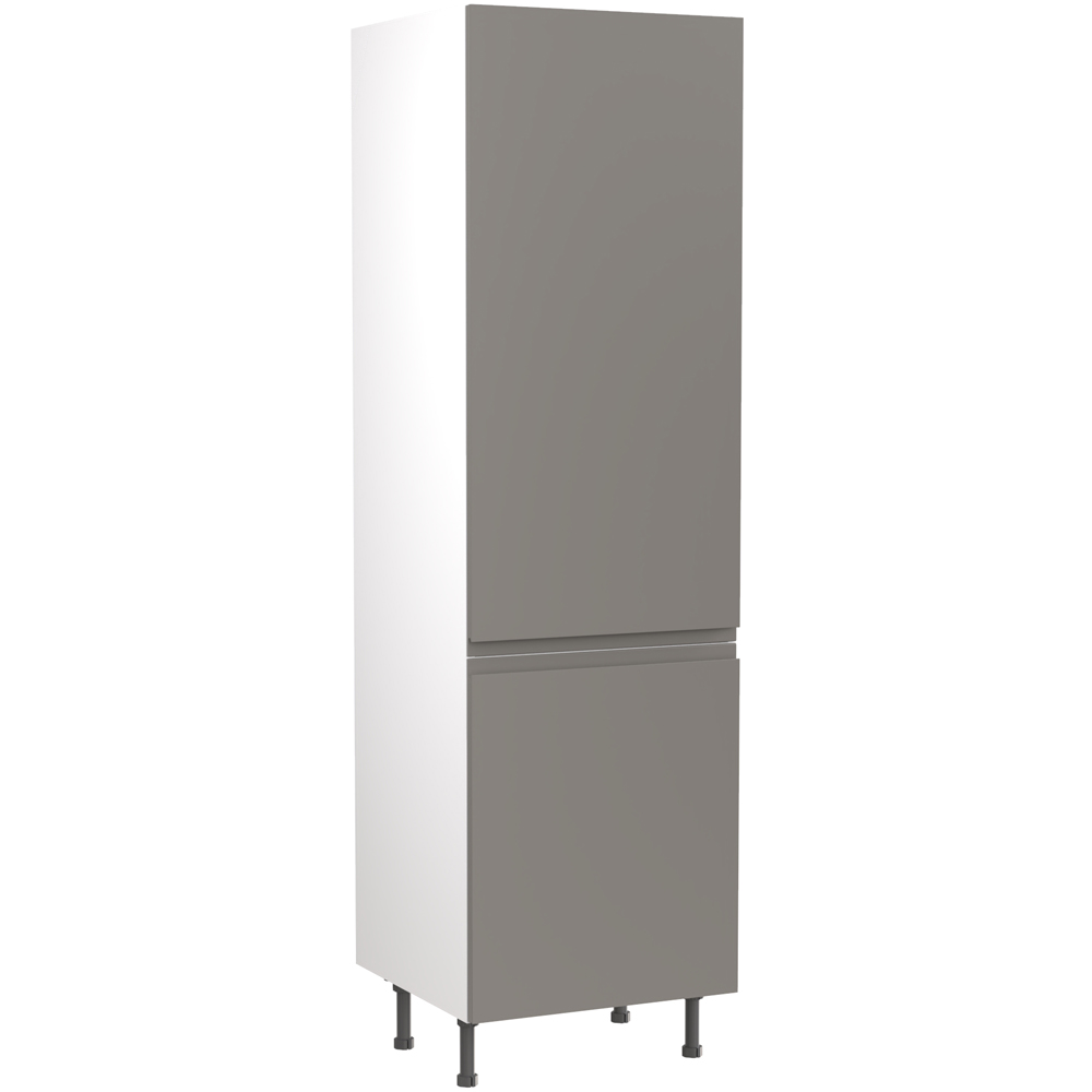 Kitchen Kit J-Pull Matt Dust Grey Fridge and Freezer Housing Flatpack 600mm Image 1