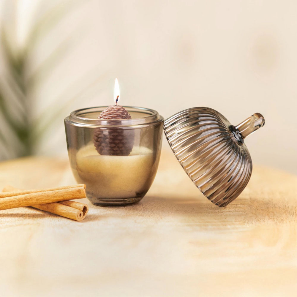 Garden Mile Brown Acorn Decorative Candle Image 3