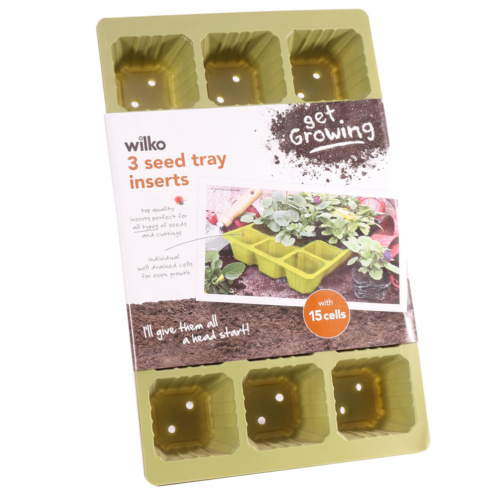 Wilko Seed Tray Insert Olive 15cm 3pk Wilko