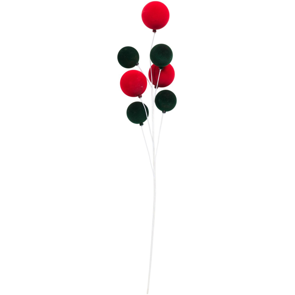 Flocked Bauble Branch Image 2