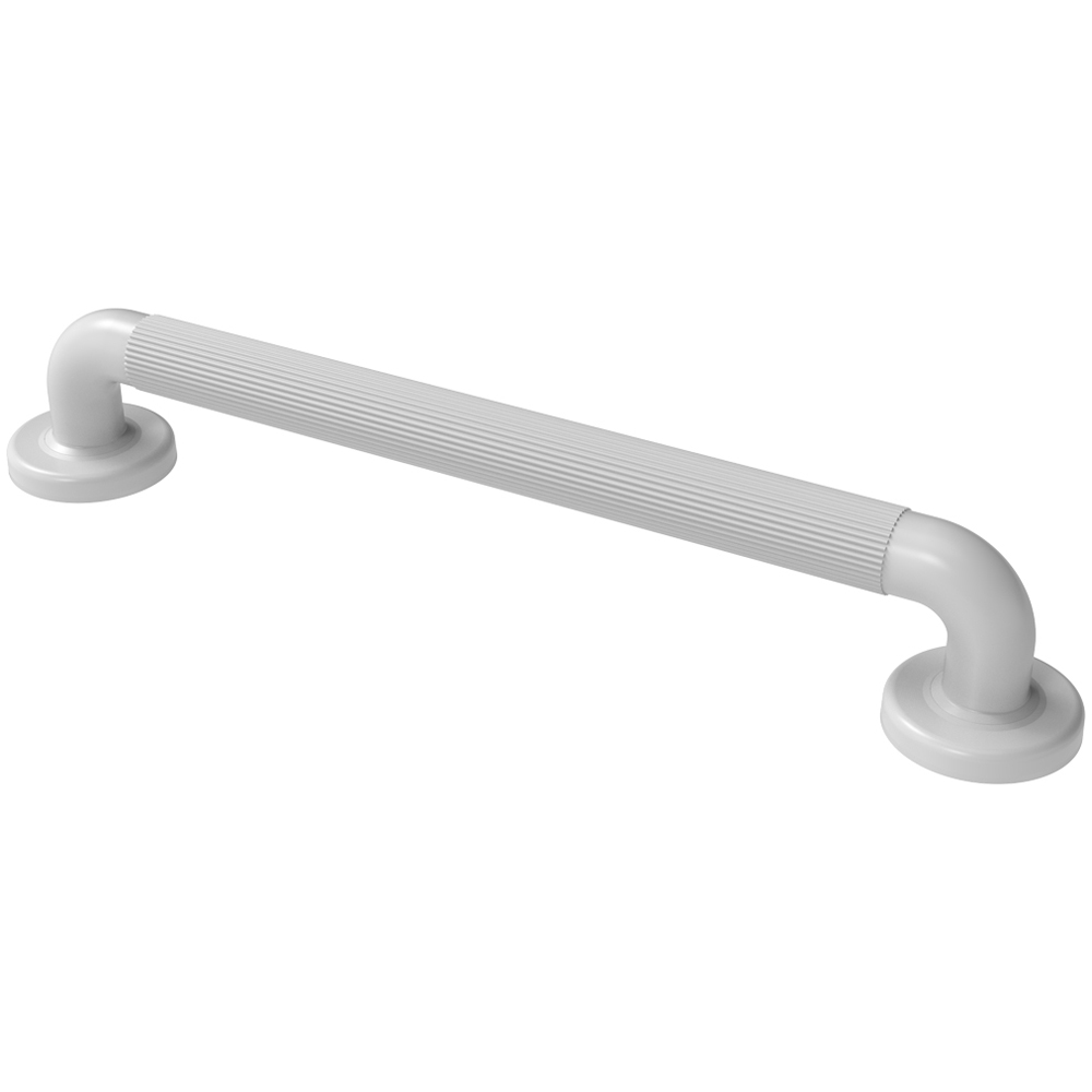 Fitzroy of London RAL 9016 White Plastic Fluted Concealed Fixing Grab Rail 36 x 450mm Image 1