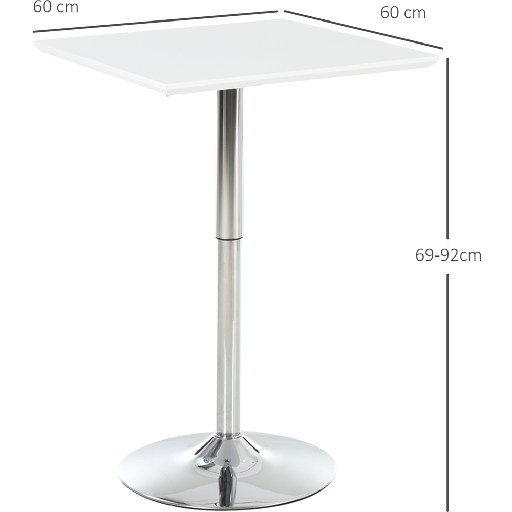 Portland Square Height Adjustable Swivel Bar Table White Image 8