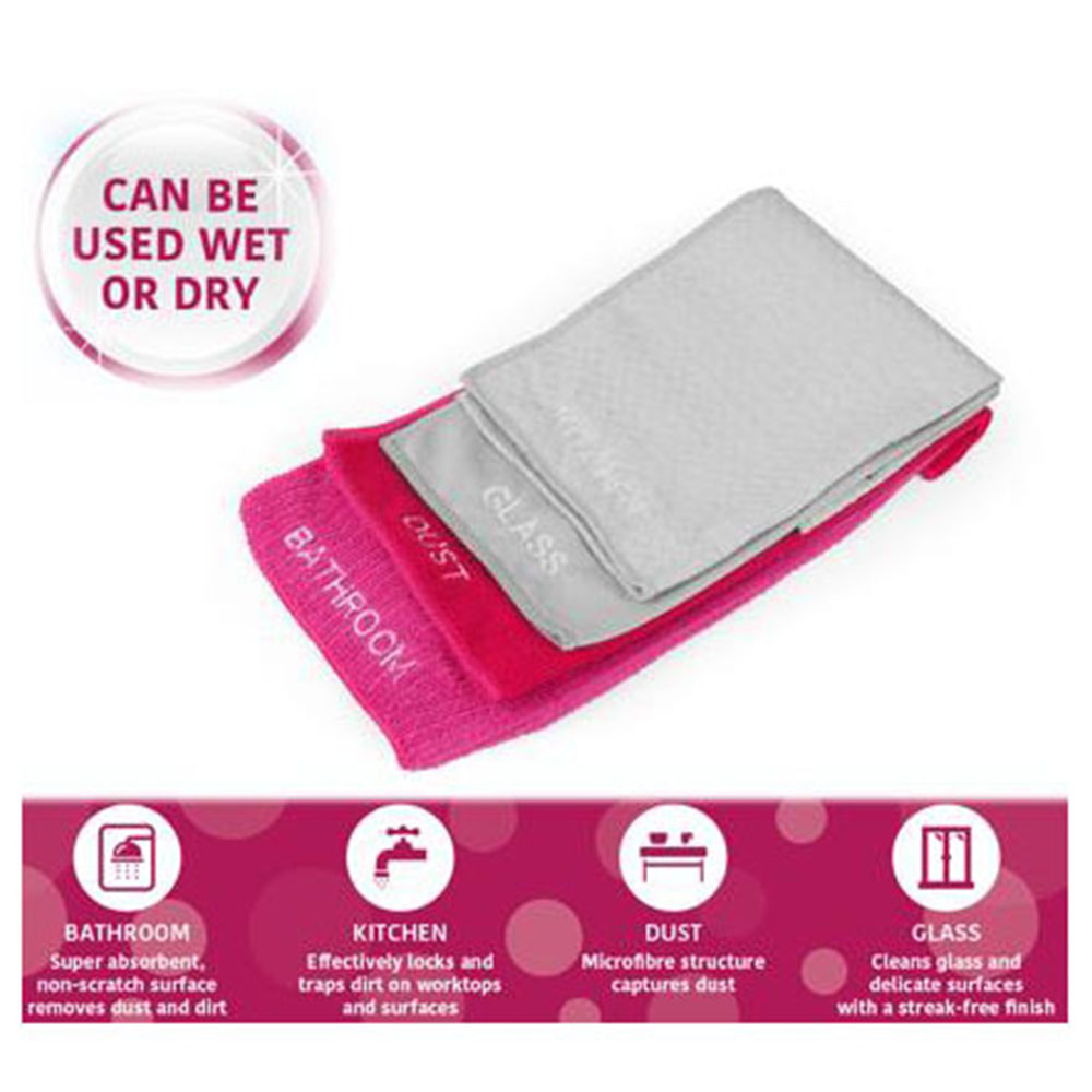 Kleeneze Clean and Gleam Cloths 4 Pack Wilko