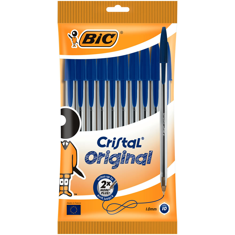 Bic Blue Cristal Original Ballpoint Pens 10 pack Image
