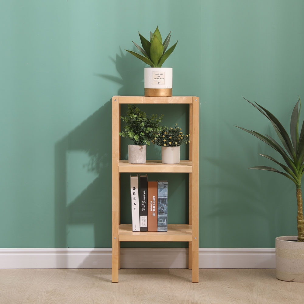 FurnitureHMD 2 Shelf Natural Birch Wood Bookcase Image 9