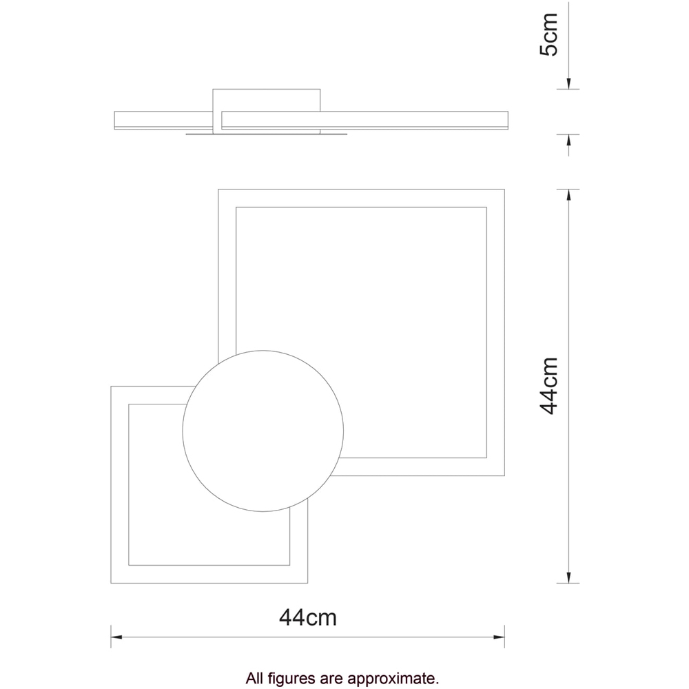 Cosylyte Miles 2 Square Brushed Brass LED Flush Ceiling Light Image 7