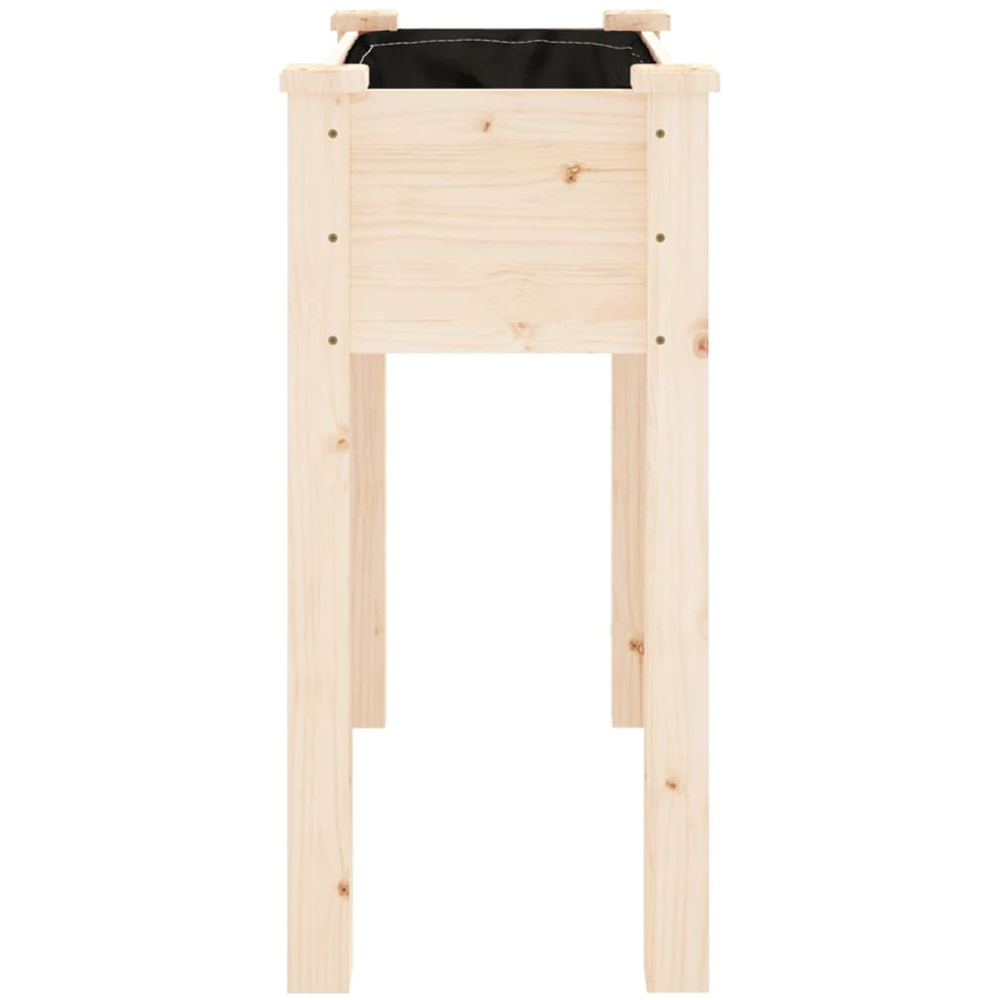vidaXL Natural Solid Fir Wood Garden Planter with Liner 71 x 37 x 76cm Image 4