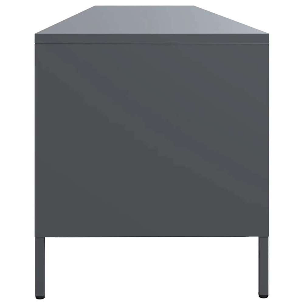 vidaXL 3 Drawer 3 Shelf Anthracite Steel Industrial Style TV Cabinet Image 6