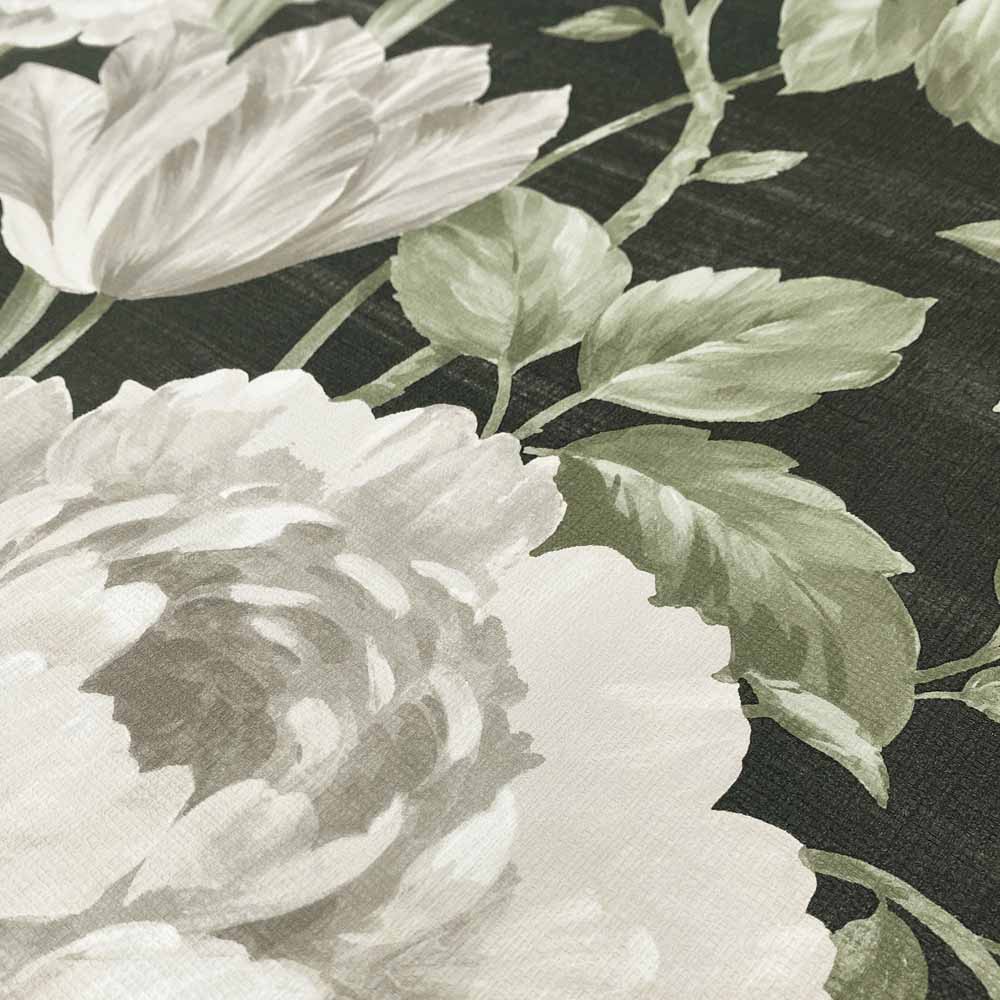 Muriva Fayre Floral Cream and Black Wallpaper Image 3
