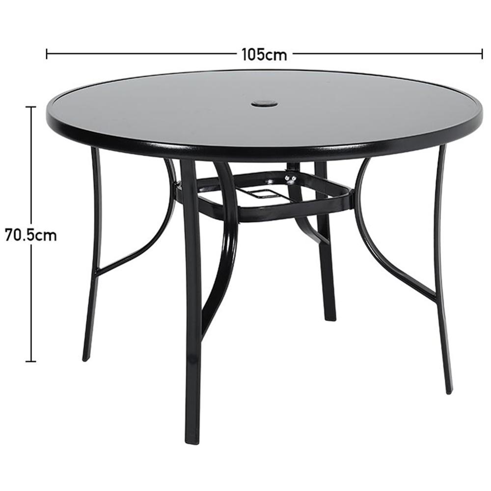 Living and Home Wicker 2 Seater Black Round Patio Set Image 9