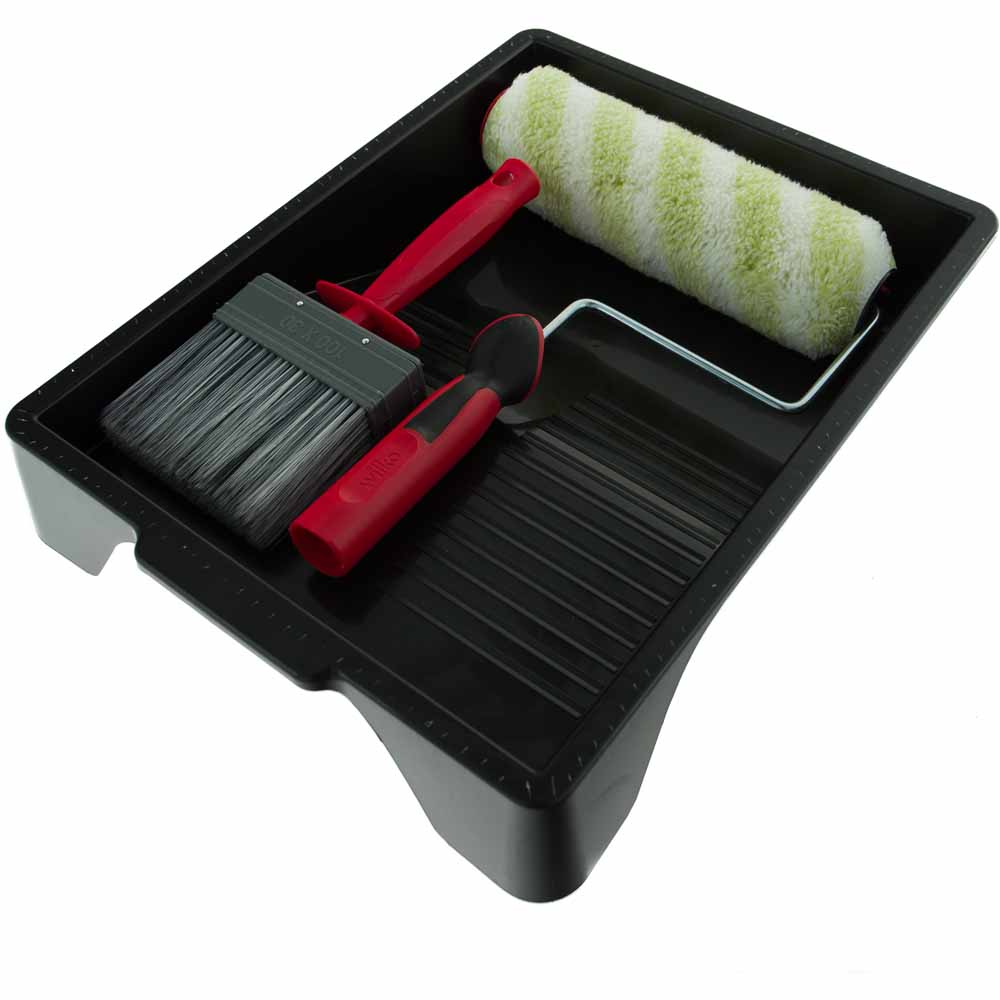 Wilko 4 Piece Large Exterior Paint Rollers and Brush Tray Kit Image 6